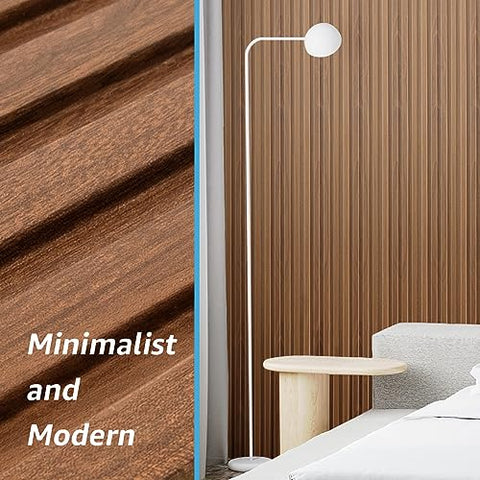 Art3d teak slat panel detail highlights wood texture for living rooms