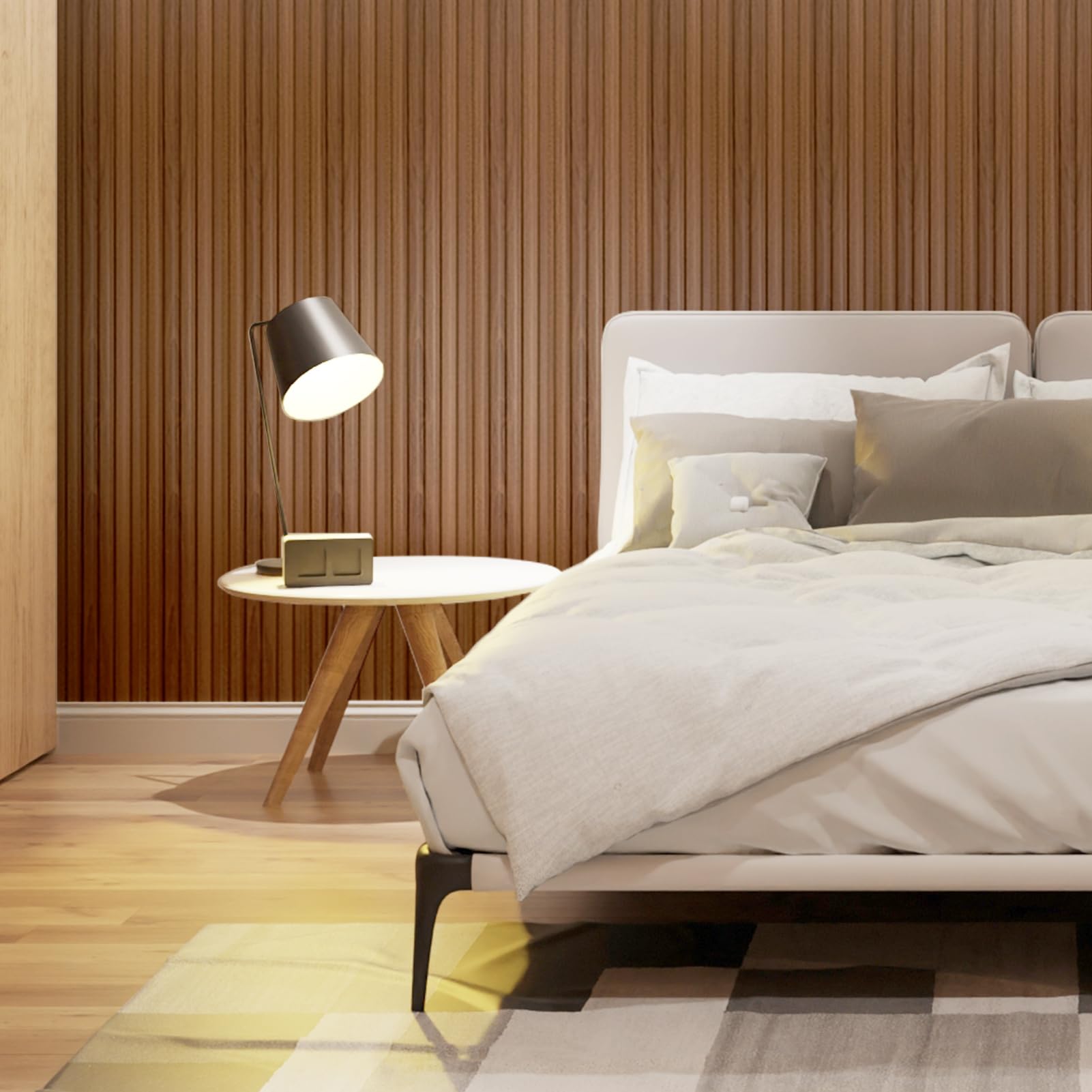 Art3d 8-pack teak slat panels simplify interior remodeling