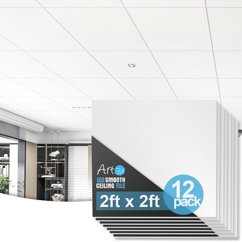 Art3d smooth drop ceiling tile 2x2 for a clean, modern ceiling upgrade.