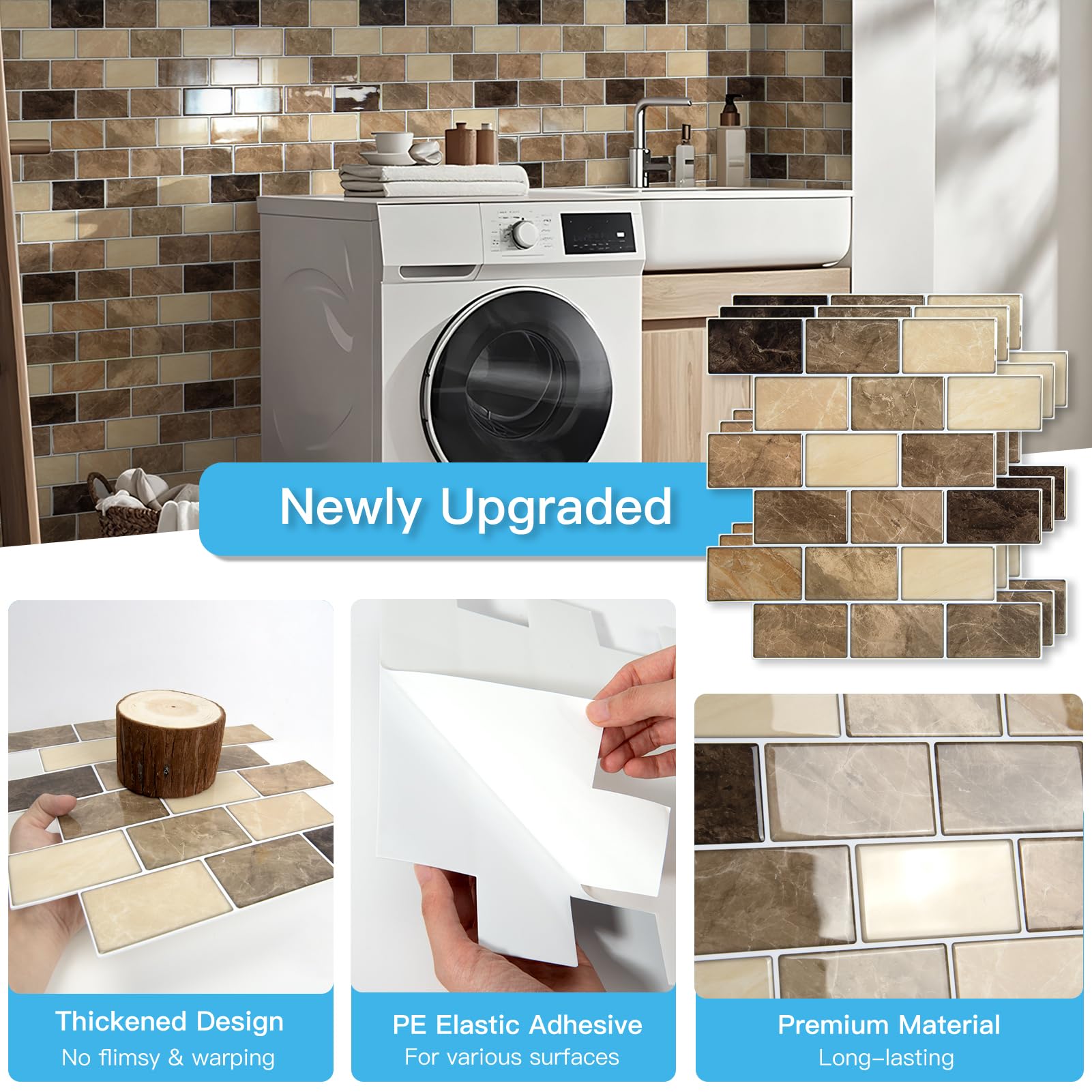 Art3d stove area installation demonstrates heat-safe, easy-to-clean surface.