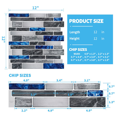 Art3d back glue detail designed for kitchen, shower, and fireplace surfaces