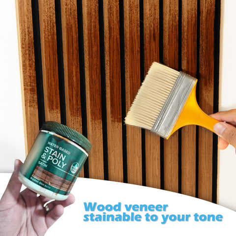 Art3d teak acoustic ceiling panel 108x12 adds warmth and quiet.