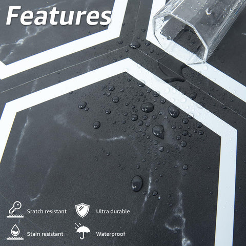 Art3d 11.8 by 10.2-inch tiles offer a spacious look.