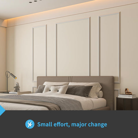 Art3d wainscoting panel material close-up showing stiff, paintable polystyrene for clean lines.