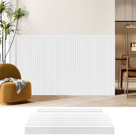 Art3d wainscoting kit with 37.8-inch beadboard panels on a living room wall