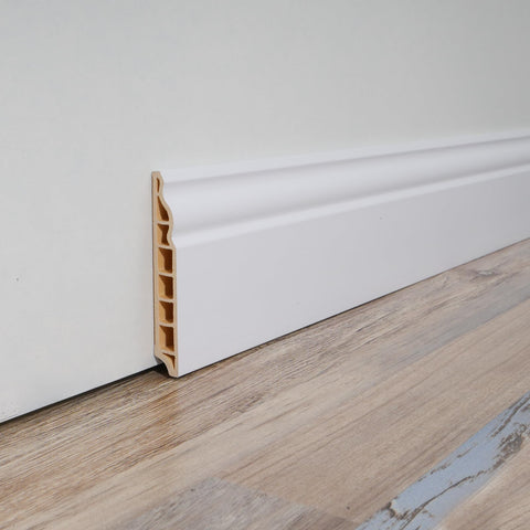 Art3d wall baseboard molding 8-pack 56in, white, clean lines and wall protection.