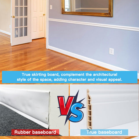 Art3d wall baseboard molding protects walls and floors from scuffs.