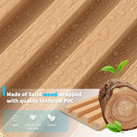 Art3d wall and ceiling decor in oak finish enhances spaces