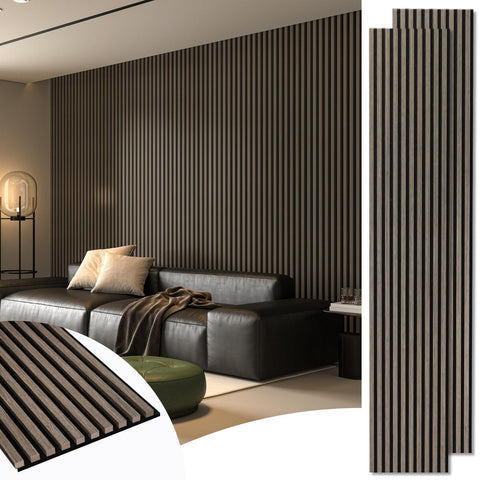 Art3d walnut acoustic panel on wall for sound dampening and modern style