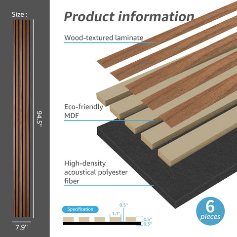 Art3d Walnut slat panel room ambiance demonstrates warmth and style