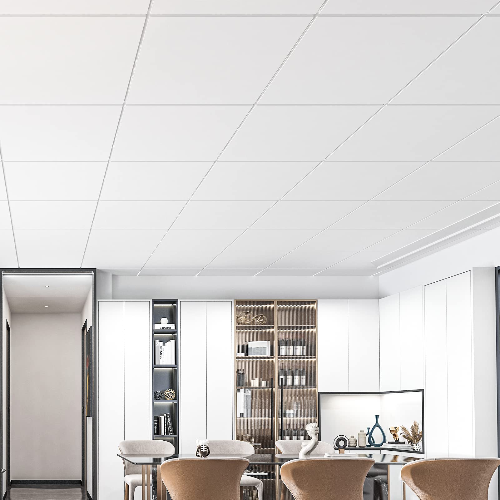 Art3d washable ceiling panel simplifies cleaning in busy commercial or home spaces.