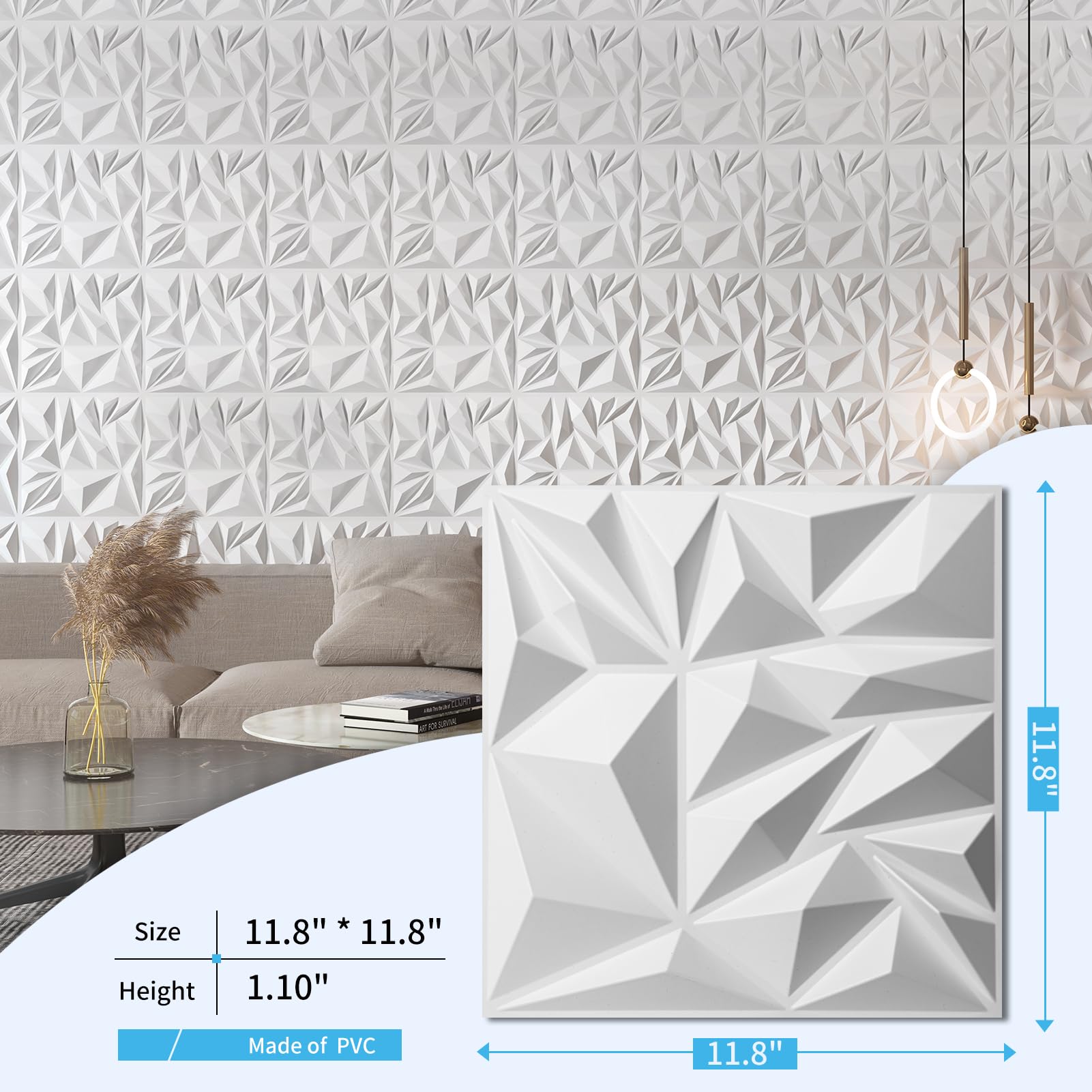 Art3d water-resistant PVC wall panels for durable interior use.