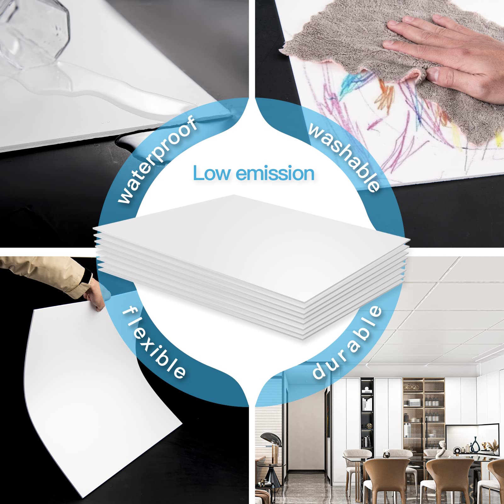 Art3d waterproof ceiling tile suitable for kitchens and bathrooms.