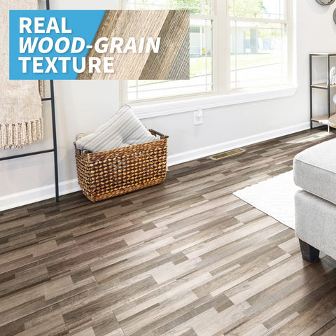 Art3d waterproof-core flooring demonstrates 100% water resistance for kitchens and baths.