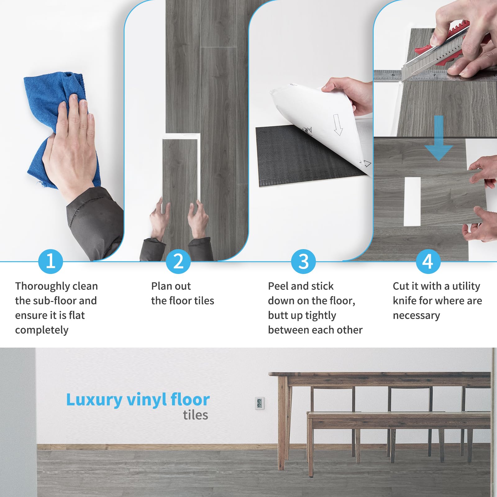 Art3d wear resistant flooring handles daily traffic with lasting appeal