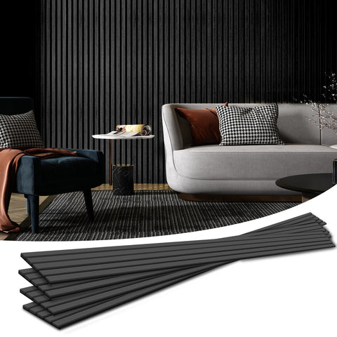 Art3d wood slat panel matte black pack enhances wall texture