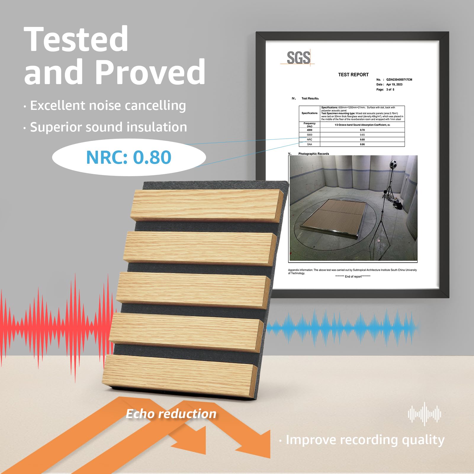 Art3d wood slat panel on wall demonstrates natural aesthetics and sound control.