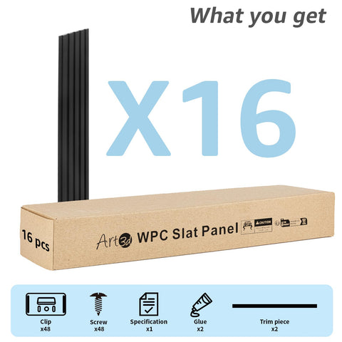 Art3d 16-pack panels with clips and screws included.