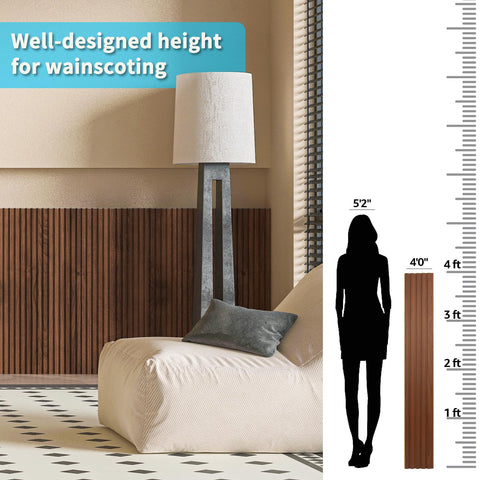 Art3d teak WPC panel bedroom ambience suggesting cozy, inviting atmosphere.