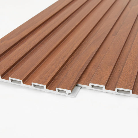 Art3d teak WPC panel-fireplace concept illustrating a focal point with minimal maintenance.