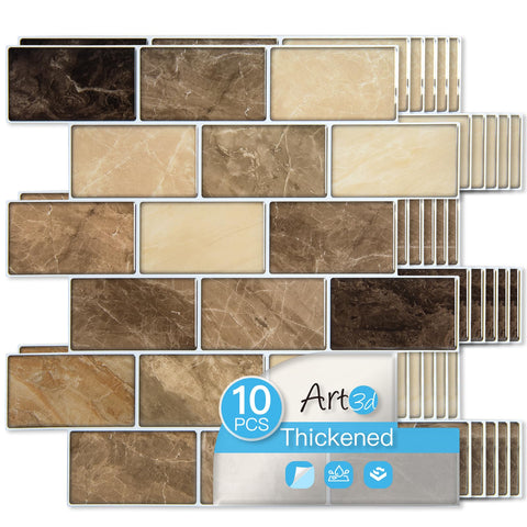 Art3d yellow Jasper thicker backsplash tile for easy, mess-free kitchen installation.