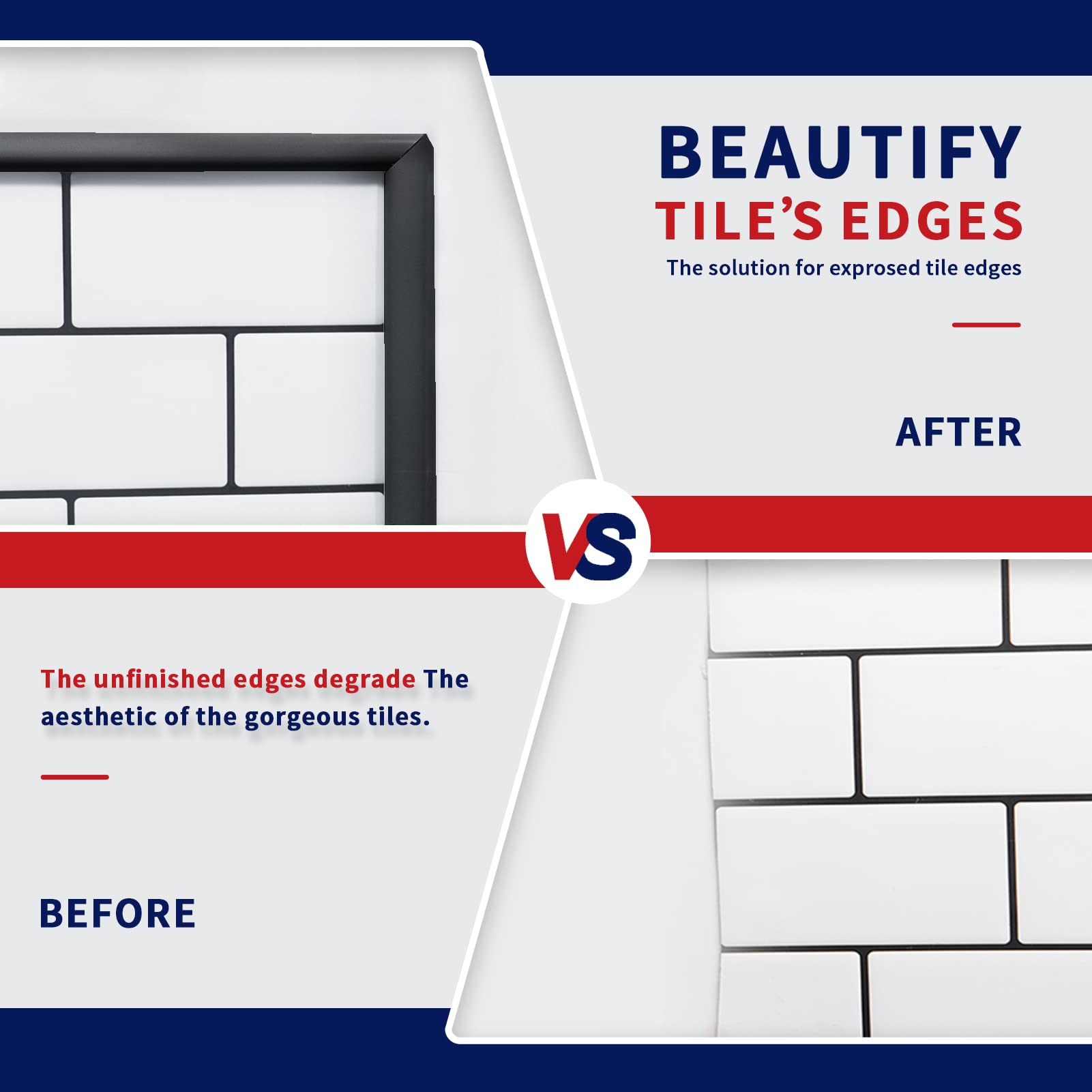Art3dwallpanels easy-clean black edge trim maintaining tidy surfaces
