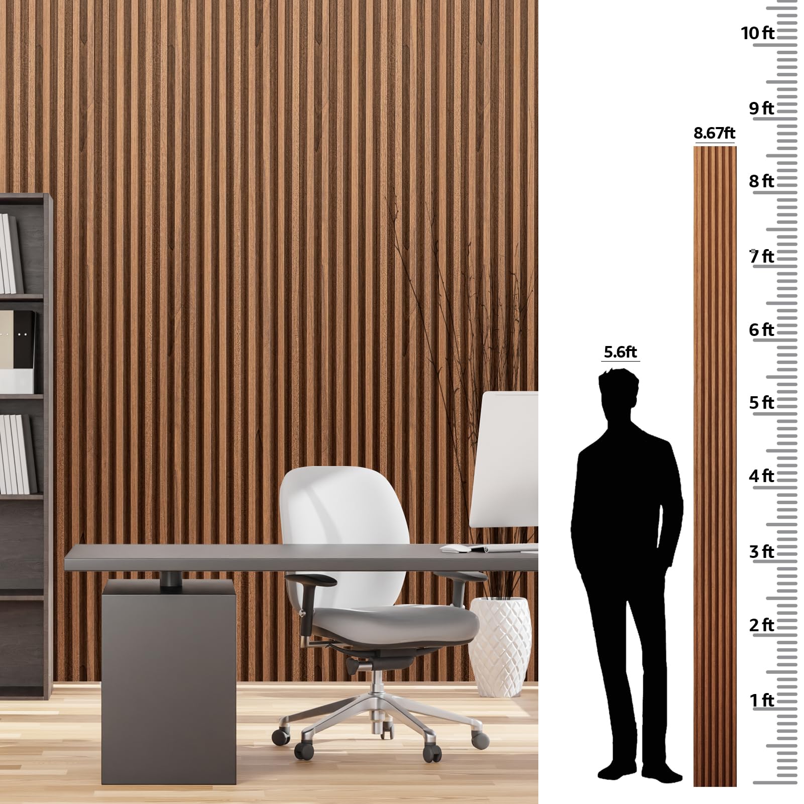 Art3dwallpanels teak slat wall panel with durable, weather resistant finish
