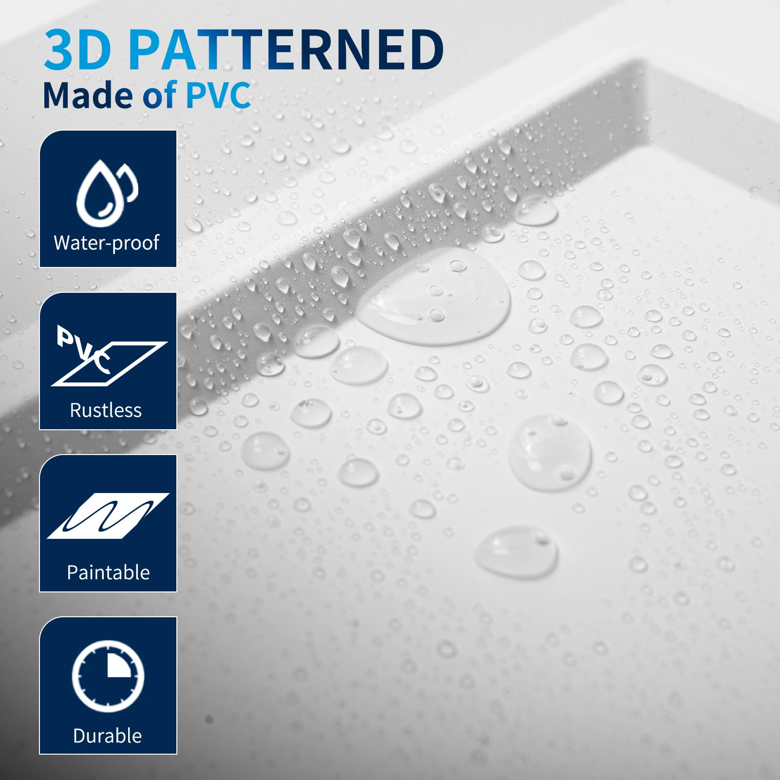 Art3dwallpanels white ceiling tiles with corner edge for seamless look.