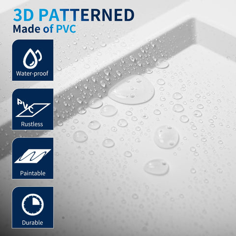 Art3dwallpanels white ceiling tiles with corner edge for seamless look.