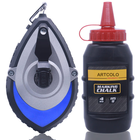 ARTCOLO chalk reel kit with 6x rewind for faster layout lines
