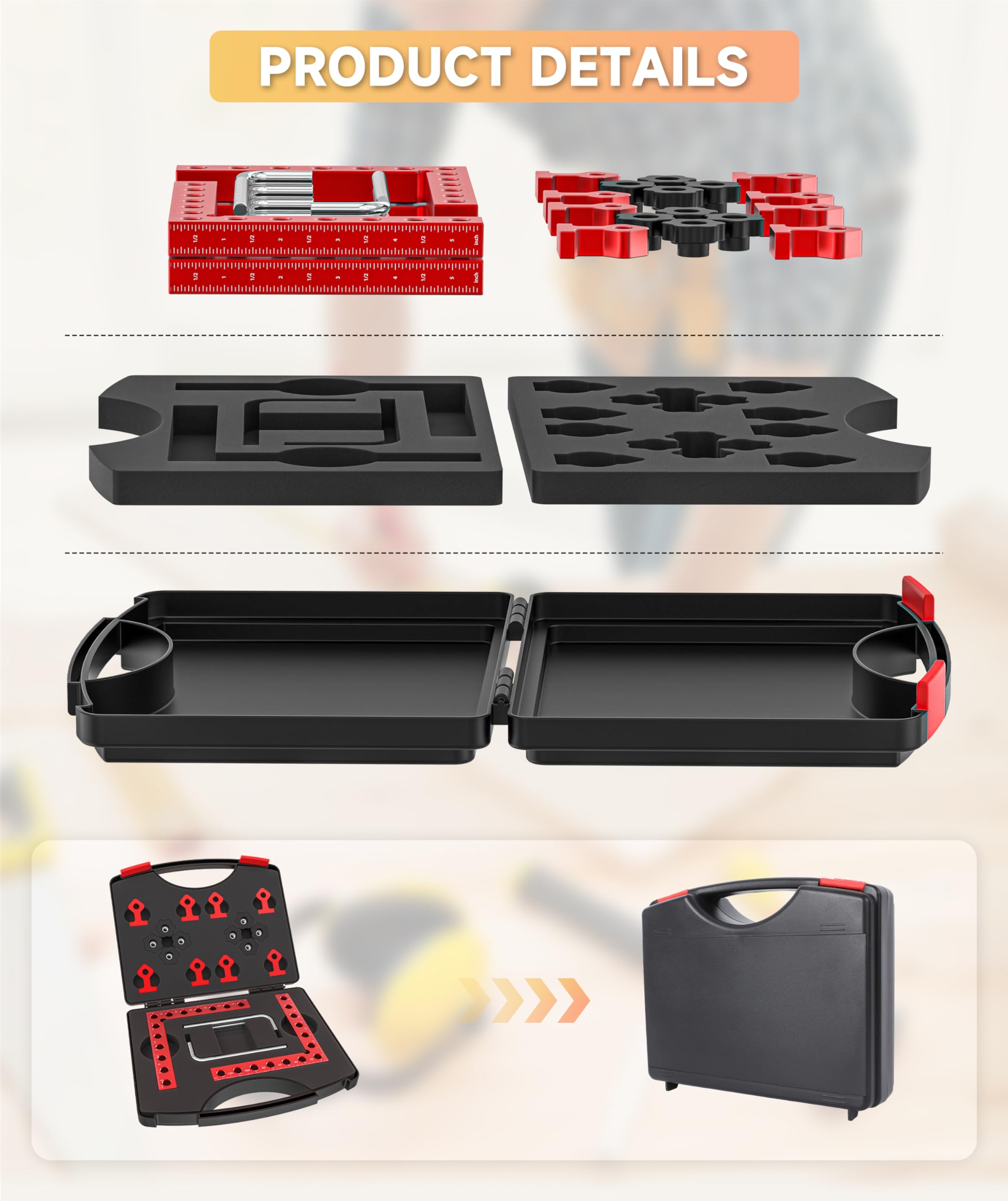 Artelio corner clamps suit cabinet, drawer, and frame assembly tasks.