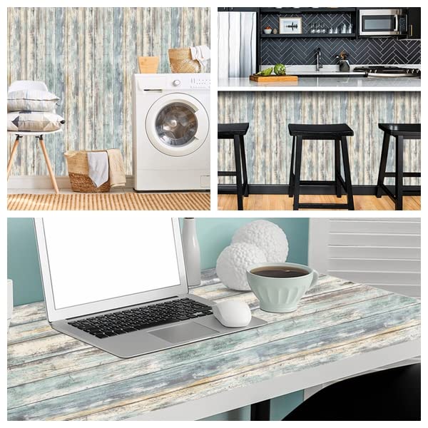 Arthome blue rustic wood paper notebook cover with textured grain