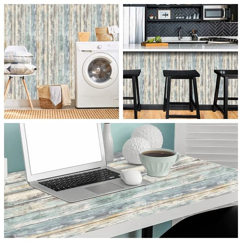 Arthome blue rustic wood paper notebook cover with textured grain