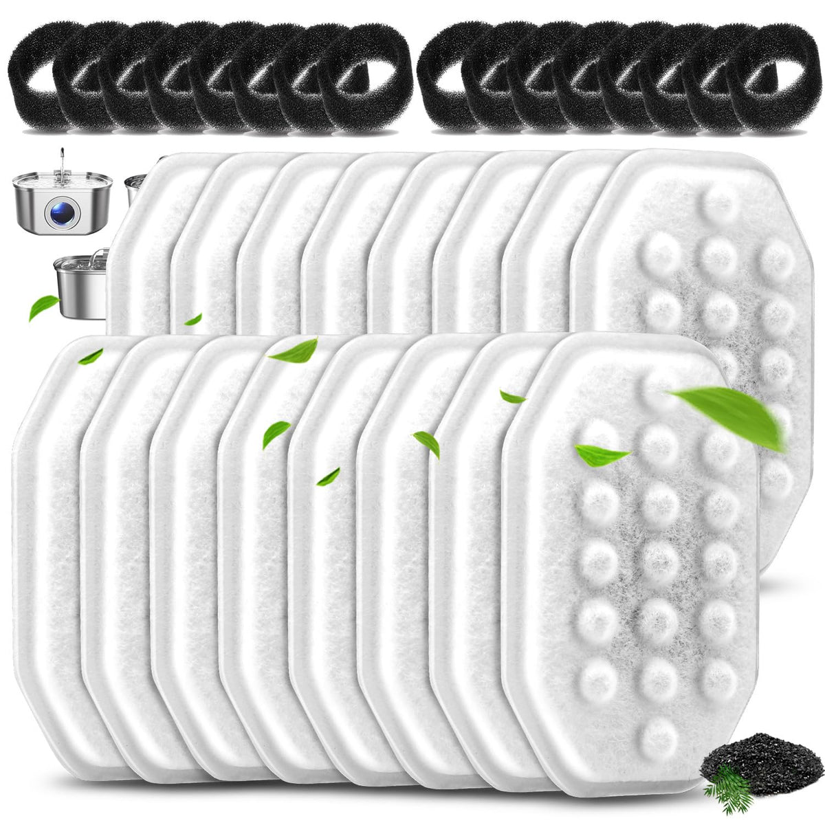 Artiaims 8-pack replacement filters for the 3.2L cat fountain improve water quality.