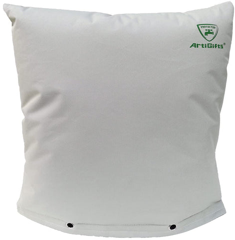 ArtiGifts insulated backflow cover demonstrates measuring before purchase for precise fit