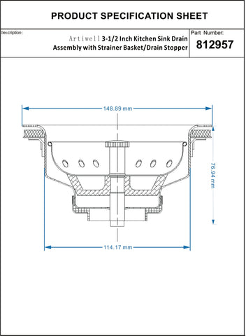 Artiwell double-bowl sink kit fits standard drains