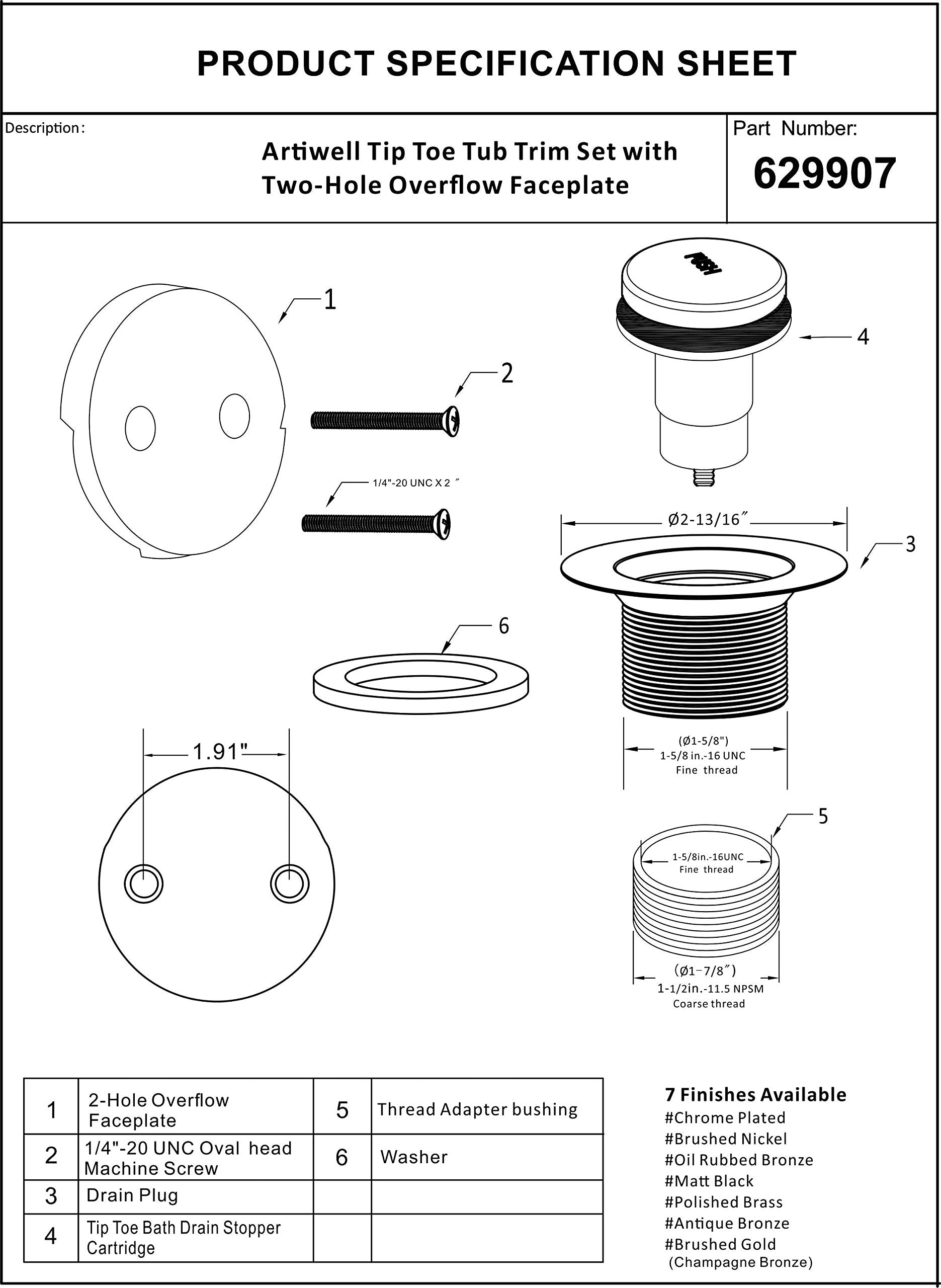 Artiwell heavy-duty metal construction for durable bathroom hardware