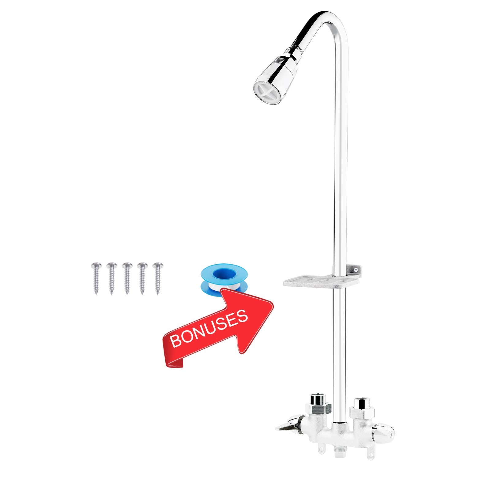 Artiwell outdoor chrome riser shown for poolside use with rustproof design