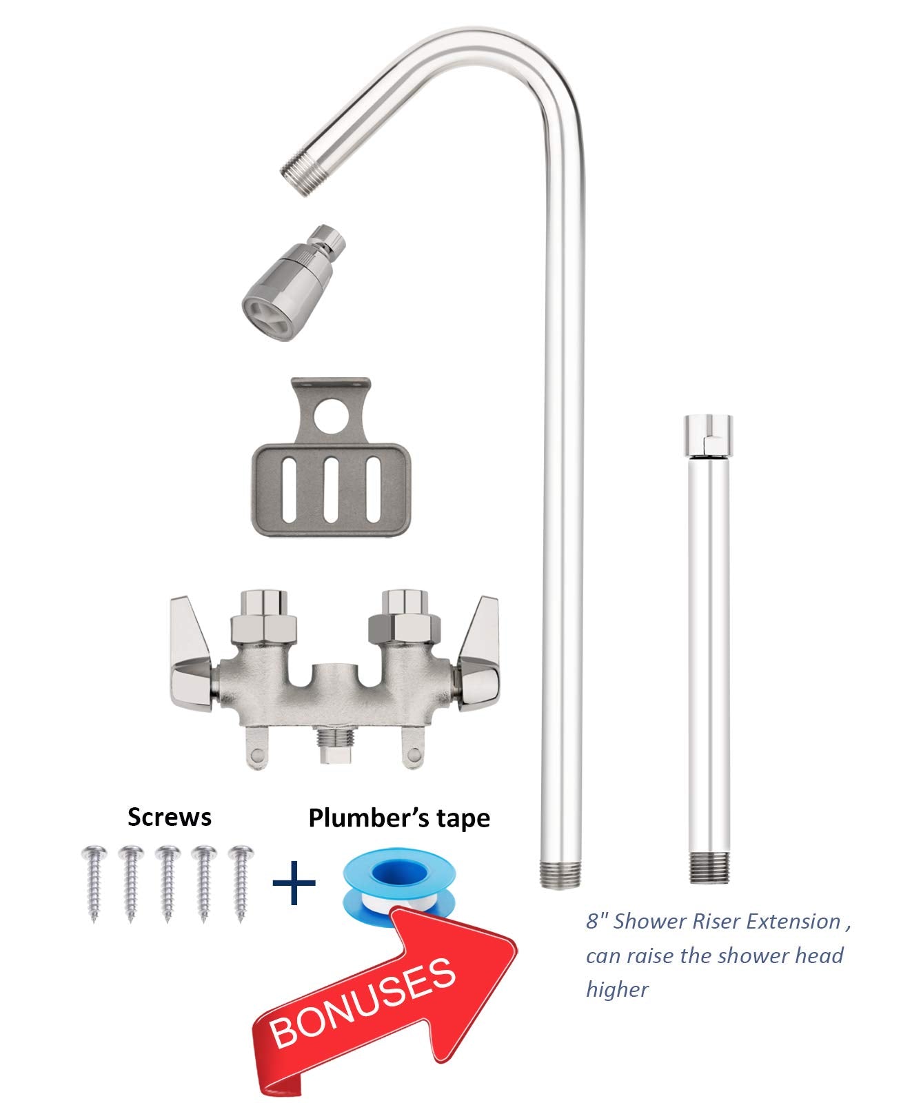 Artiwell riser extension tall height option for comfortable showers