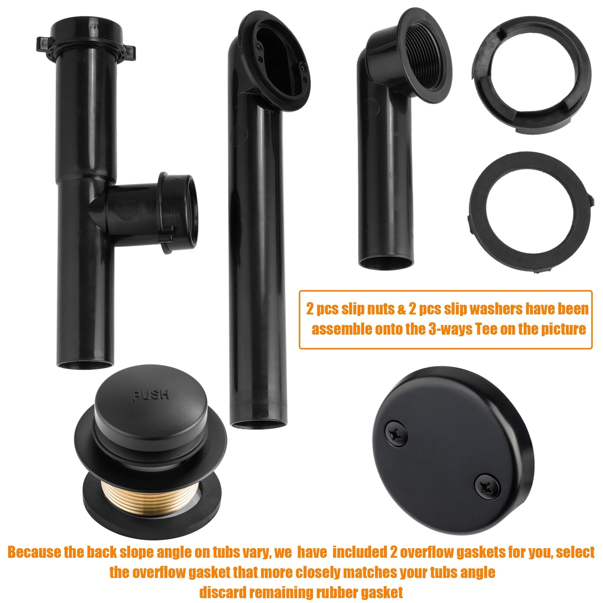 Artiwell overflow face plate in matte black for a coordinated bathroom look.