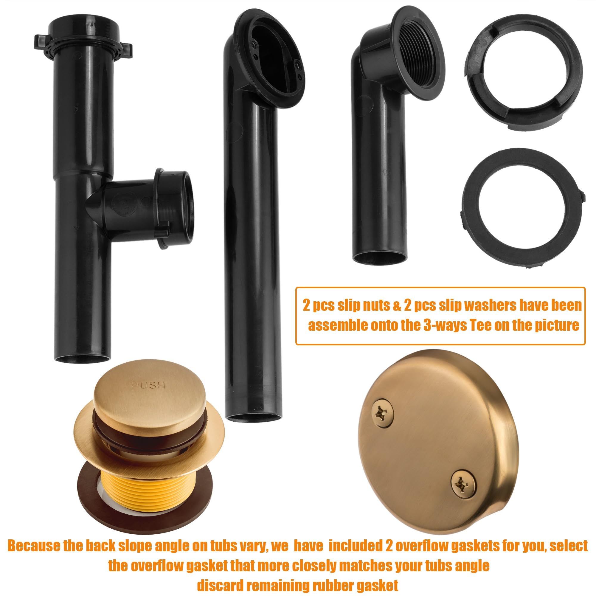 Artiwell overflow elbow and tee provide reliable drainage without leaks.