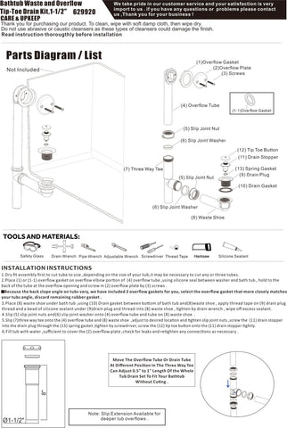 Artiwell slip-joint installation for easy length adjustments and a quick setup.