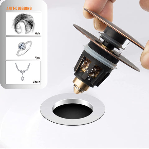 Artiwell stopper and hair catcher in action preventing debris