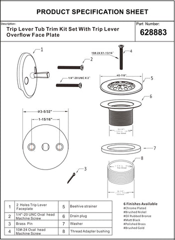 Artiwell trim kit brass adapter bushing shows thread compatibility