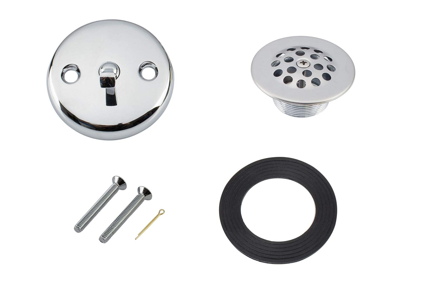 Artiwell trip lever faceplate chrome close-up for tub drain control and style