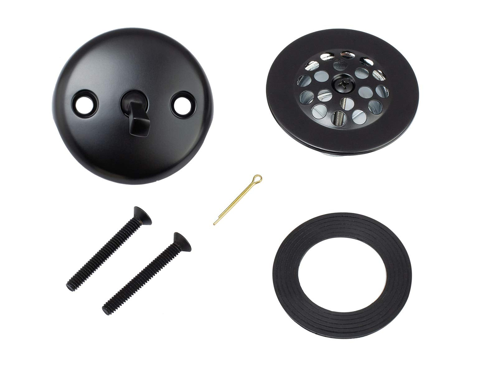 Artiwell trip lever faceplate in matt black adds sleek bath style