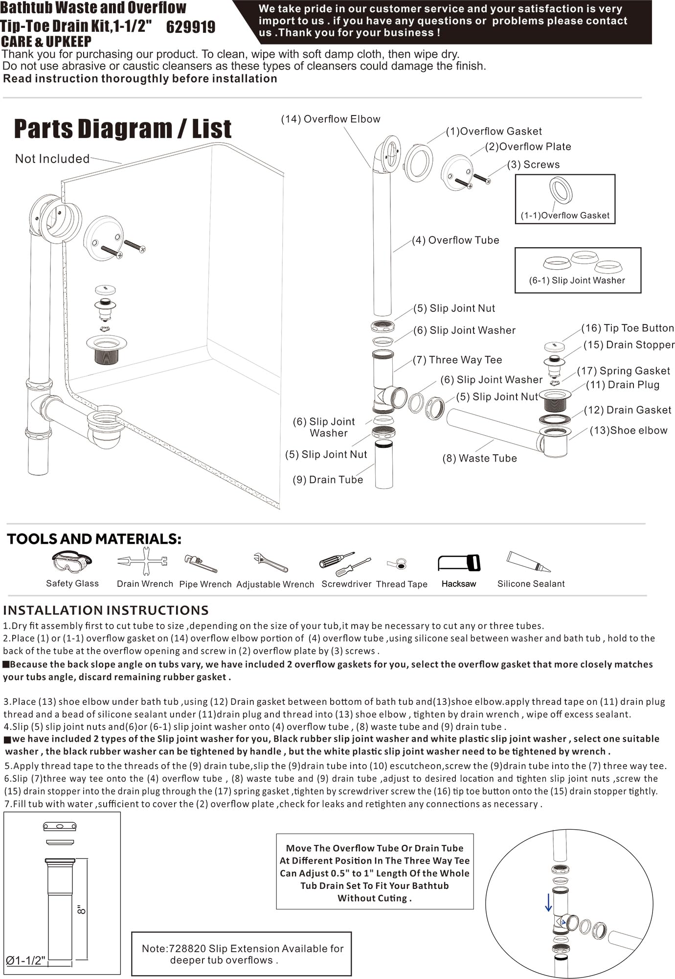 Artiwell universal fit tub drain compatibility image suggesting easy integration with most tubs