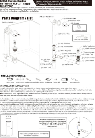 Artiwell universal fit tub drain compatibility image suggesting easy integration with most tubs