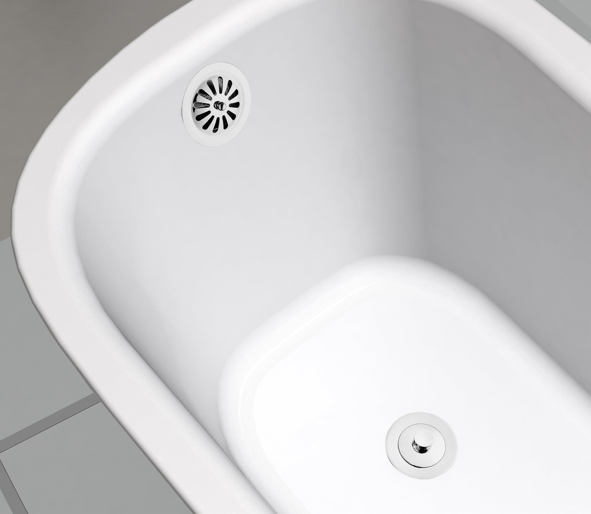 Artiwell Vintage drain waste elbow and tee enable flexible tub compatibility