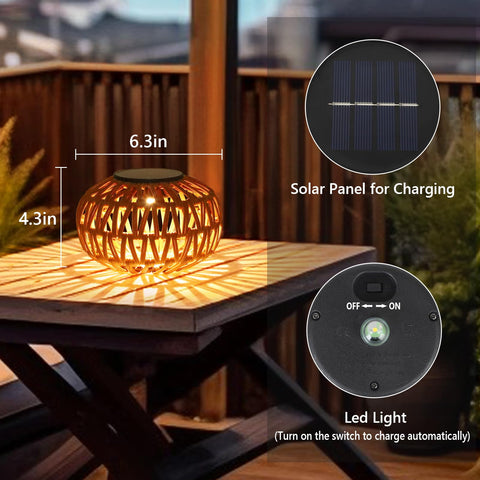 Artmooy solar lantern with blooming pattern lighting pathways.